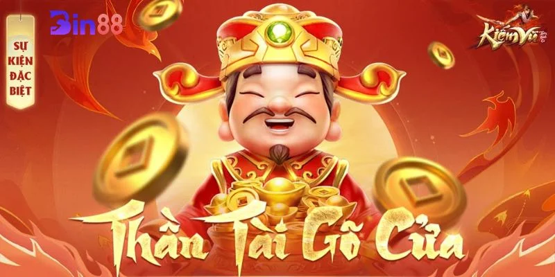Thần tài gõ cửa sở hữu giao diện rực rỡ sắc vàng, hiệu ứng mượt mà.